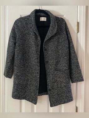 Women's Gray Textured Bouclé shacket